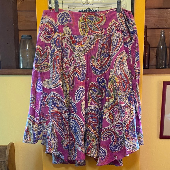 Ralph Lauren Dresses & Skirts - Ralph Lauren Cotton Pink Paisley Skirt